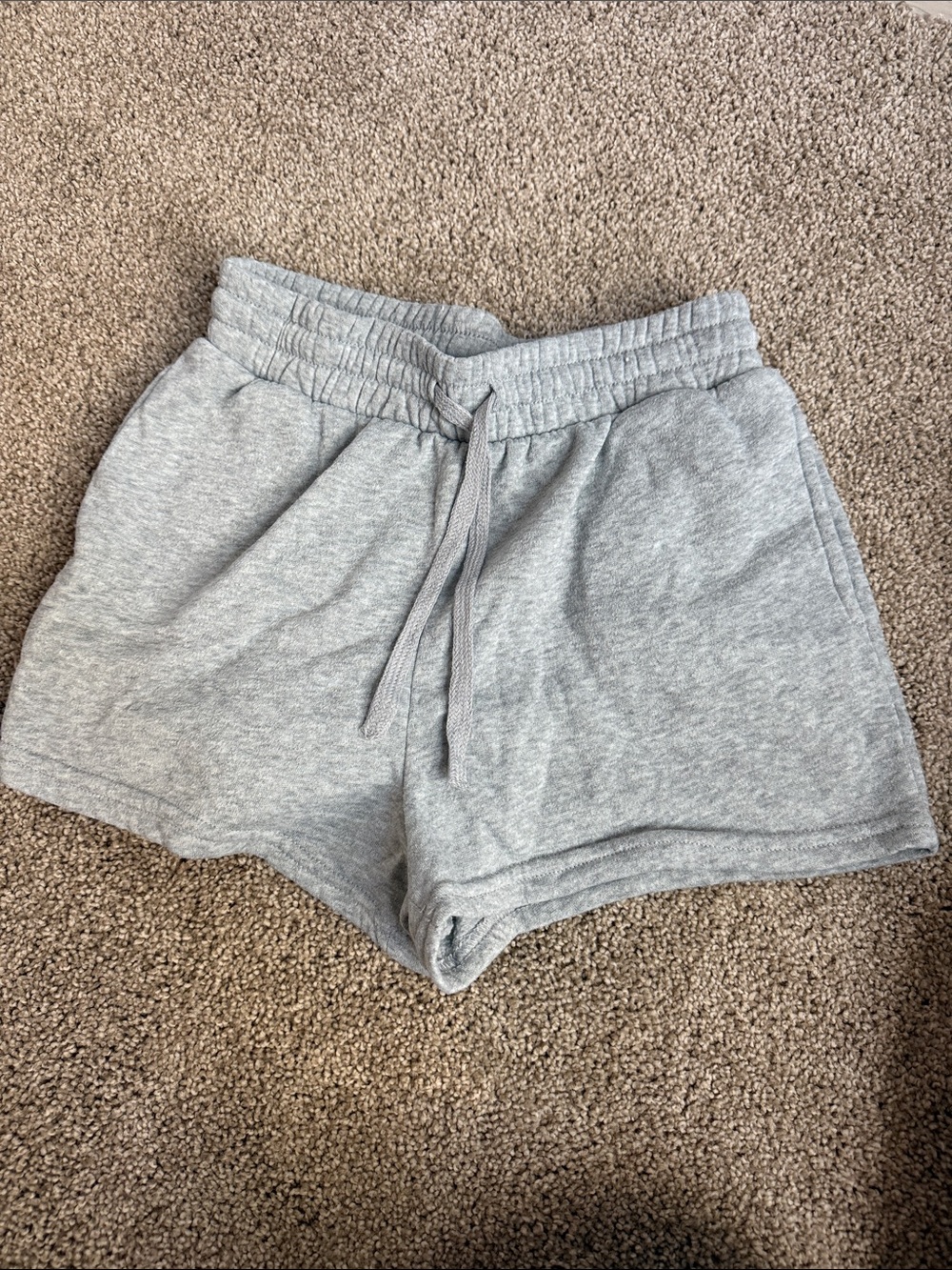 Women's Gray Lounge Shorts with Drawstring